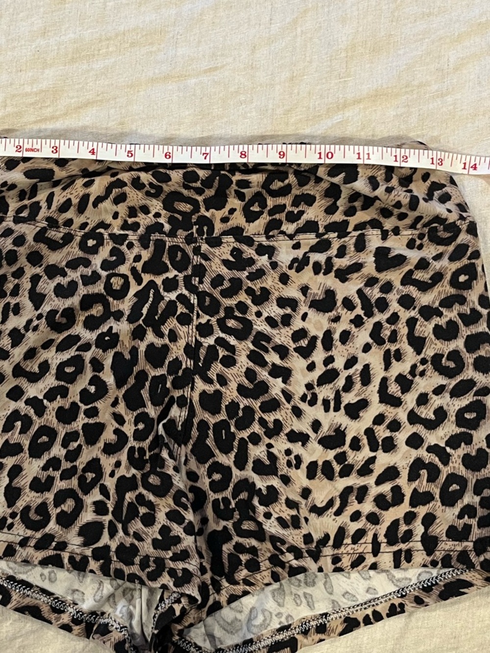 🌈 3/$10 Leopard Print 3” Women’s High-Rise Shorts - Brown - Picture 3 of 4